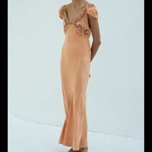 Zara Jewel Trim Long Dress